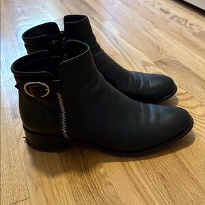 Aquatalia Black Boots with Silver Accents 9 1/2. Made in Italy